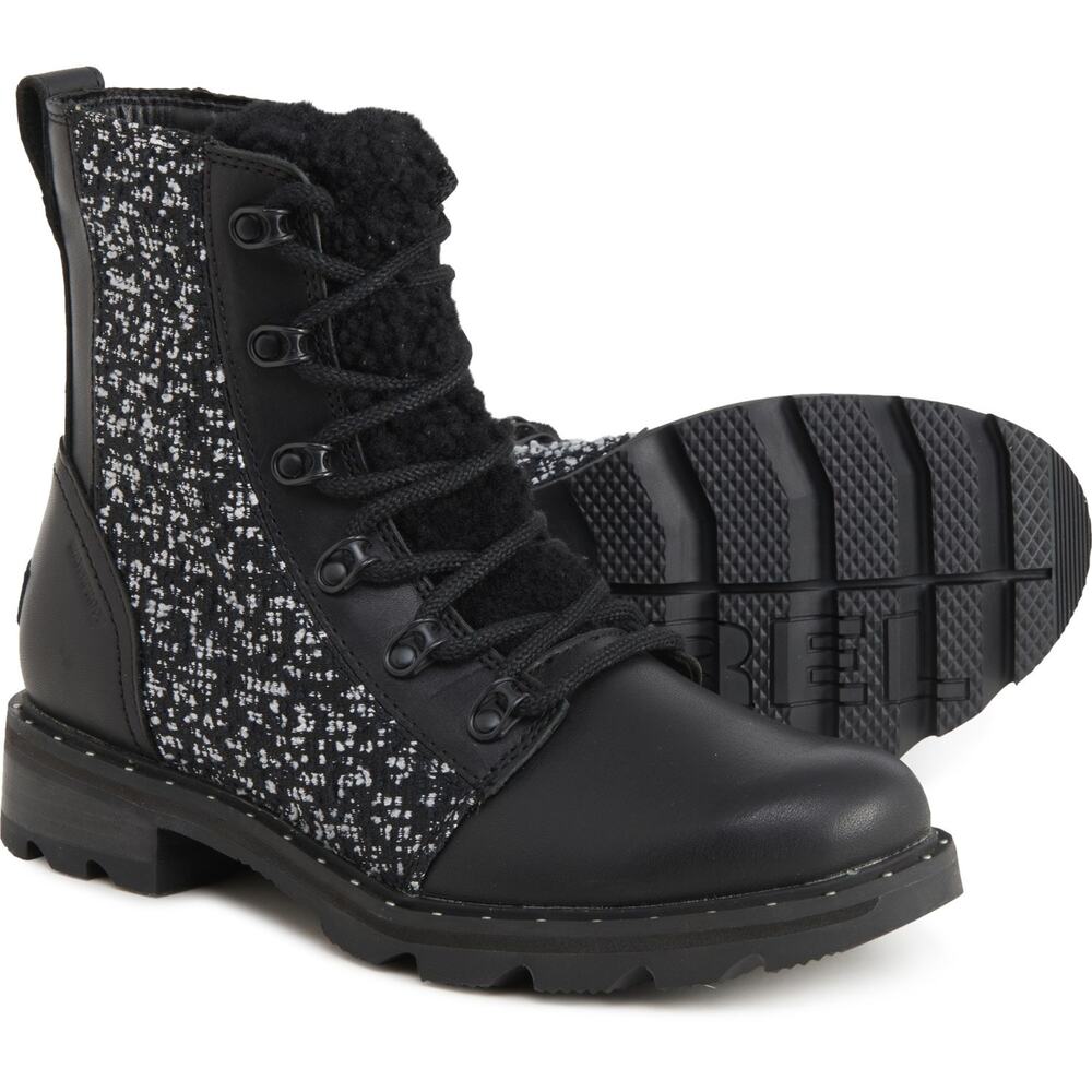 Sorel Women's Black Lennox Lace Cozy Winter Boots Size 6 NEW